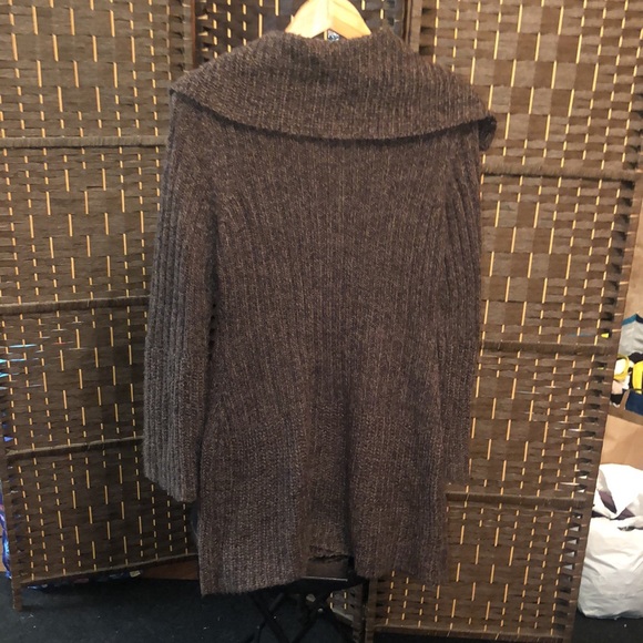 Long knit 2-button brown marble cardigan size medium - Picture 7 of 14